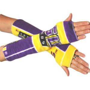 LSU Tigers Purple Gold Fleece Arm Warmers Texting Gloves Winter Fall Women Mens